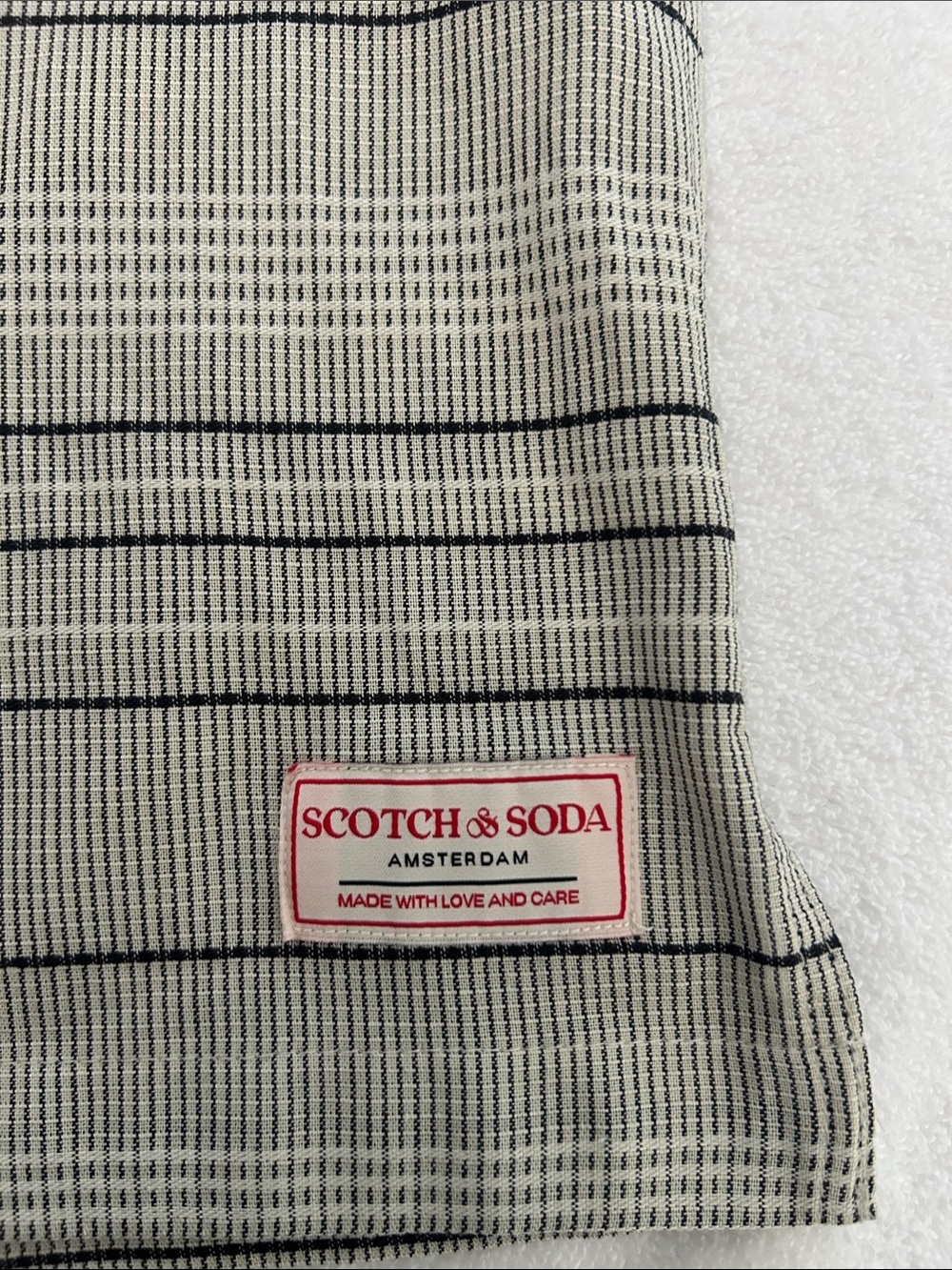 Scotch & Soda Small Shirt Vertical 
Texture Camp Shirt in White Asparagus NWT - Picture 5 of 11